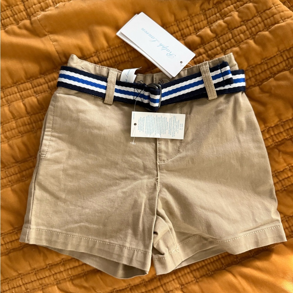 Ralph Lauren baby shorts size 12 months with Striped Belt
